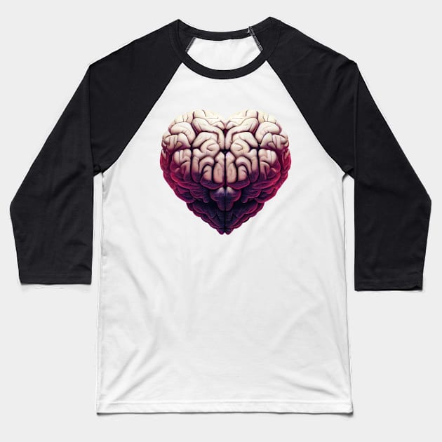 I Heart Brains Baseball T-Shirt by Hiraeth Tees
